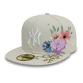 New York Yankees MLB Floral Light Beige 59FIFTY Fitted Cap