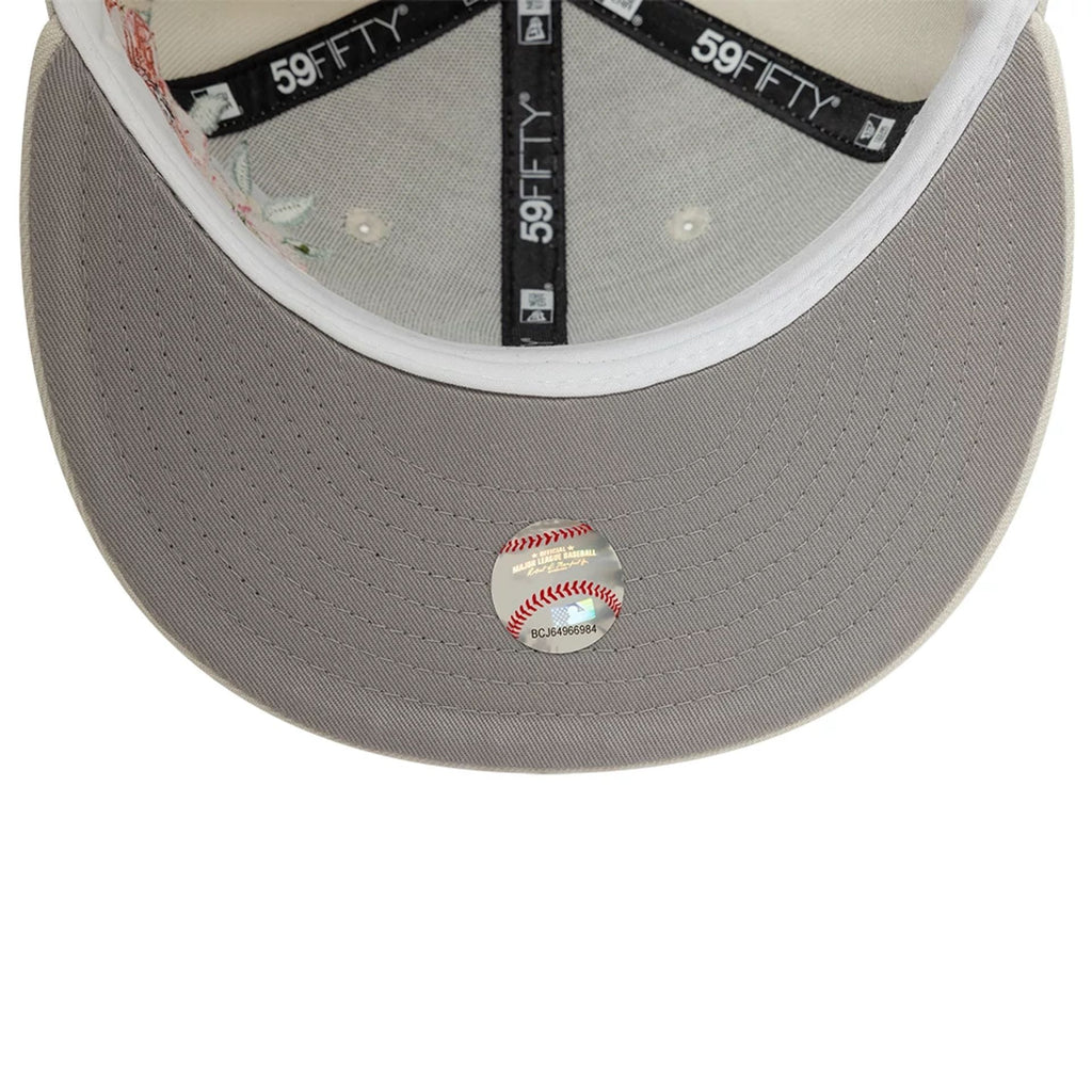 New York Yankees MLB Floral Light Beige 59FIFTY Fitted Cap