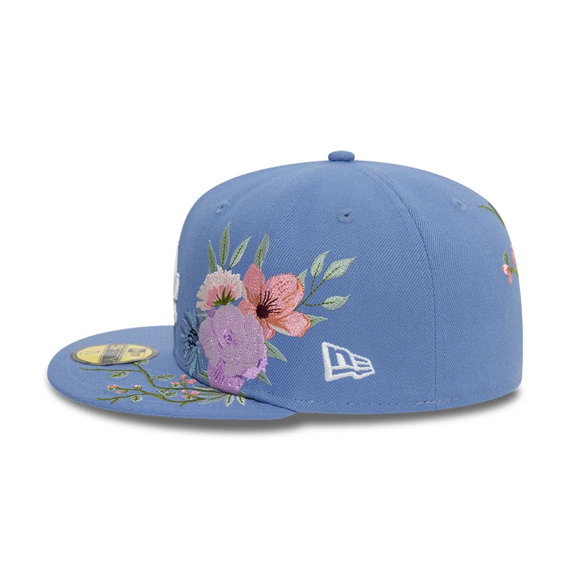 LA Dodgers MLB Floral Blue 59FIFTY Fitted Cap