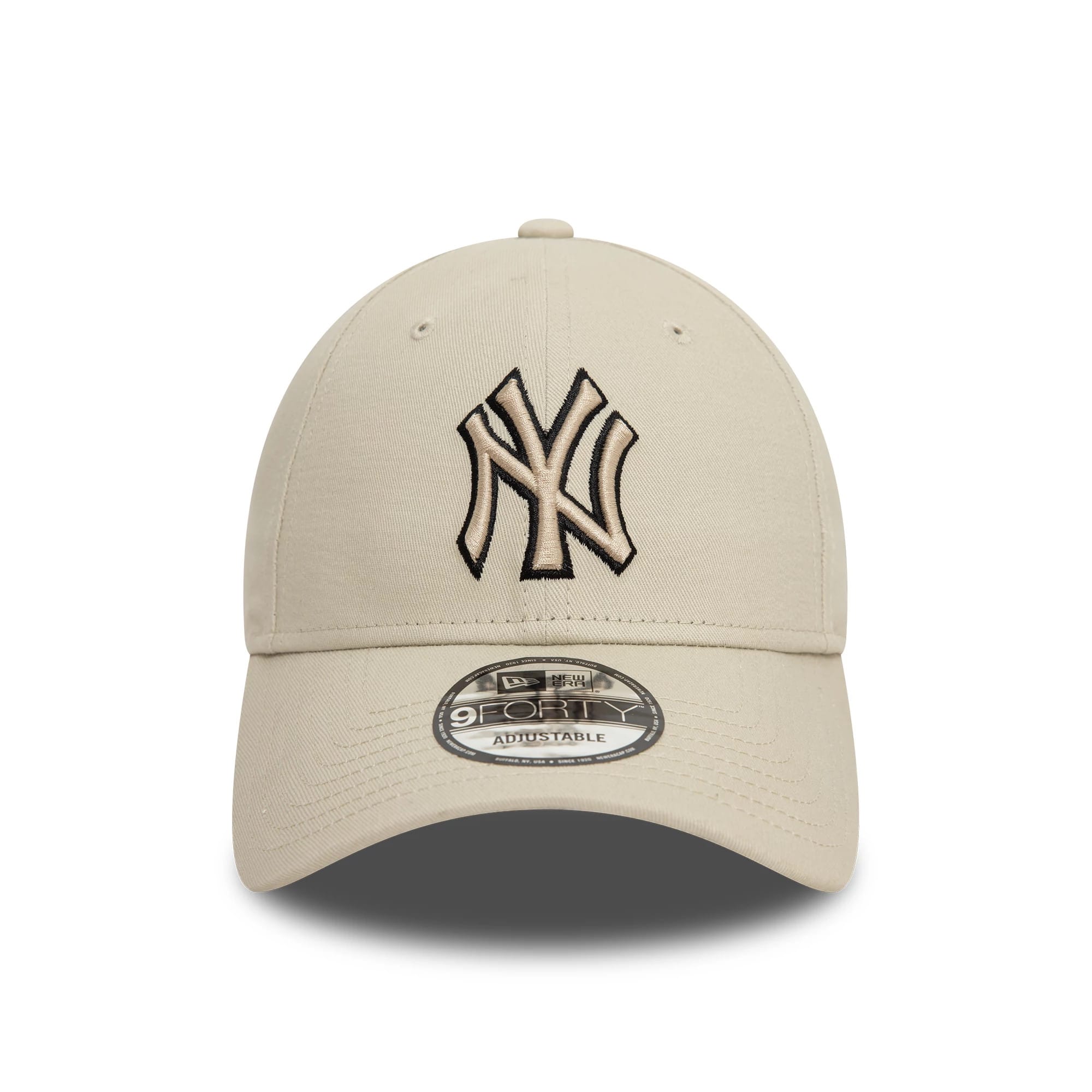 New York Yankees Team Outline Cream 9FORTY Adjustable Cap