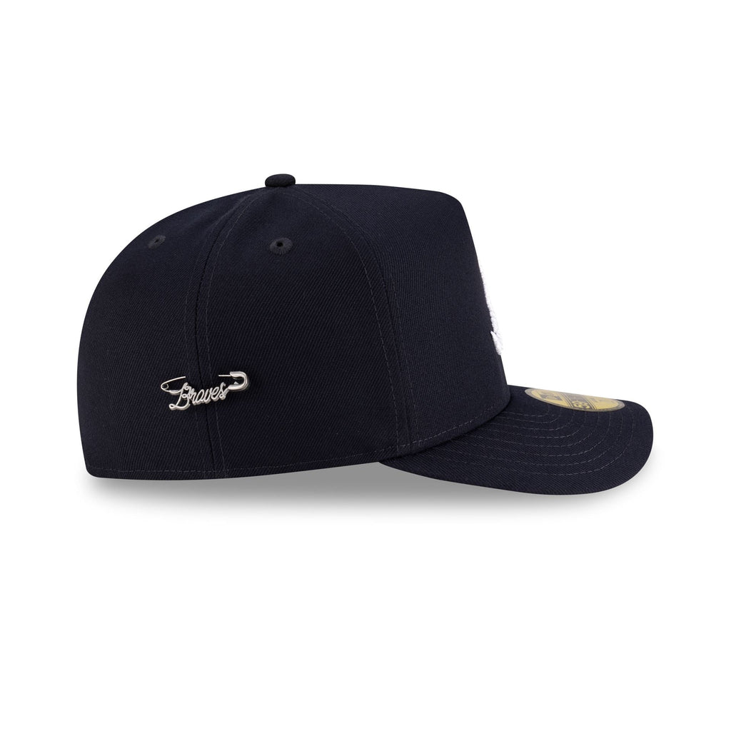 Atlanta Braves Script Safety Pin 59FIFTY A-Frame Fitted Hat