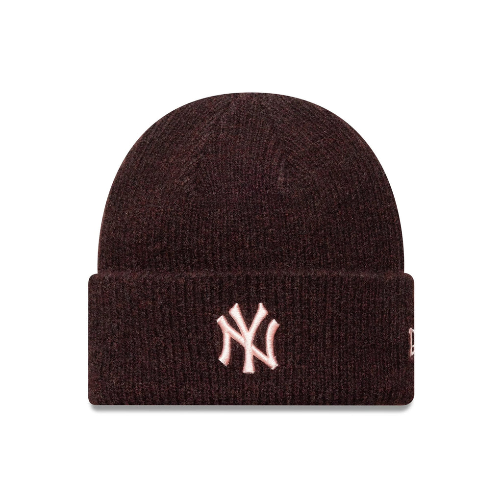 New York Yankees Womens MLB Dark Red Wide Cuff Knit Beanie Hat