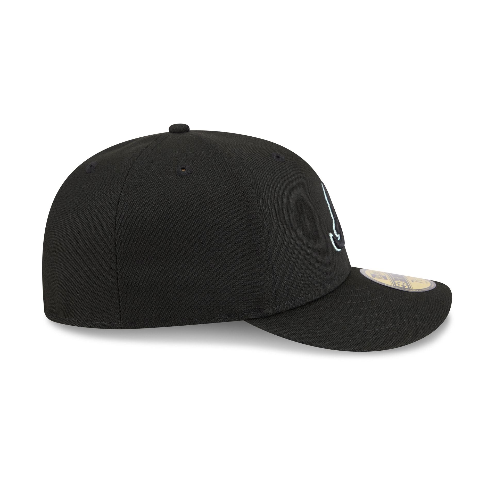 Atlanta Braves Black Pre-Curve 59FIFTY Fitted Hat
