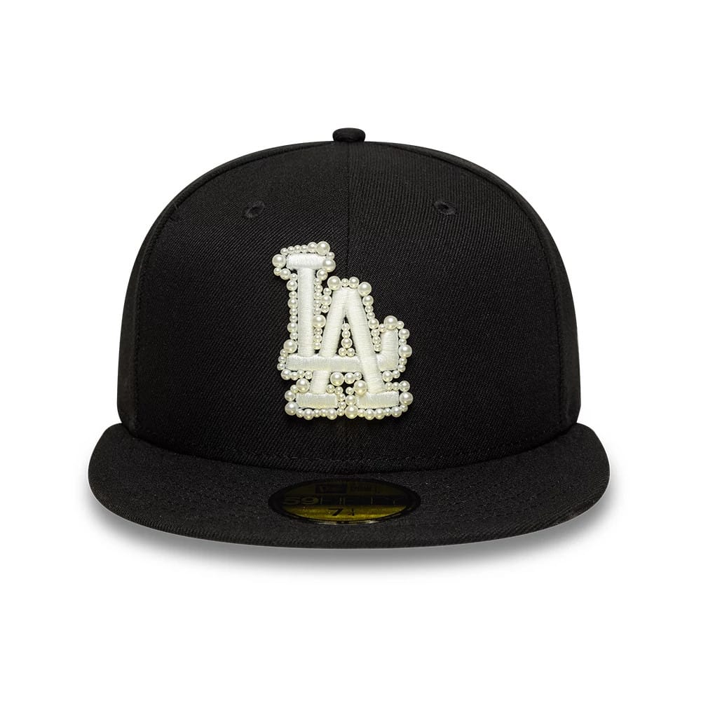 LA Dodgers MLB Faux Pearl Black 59FIFTY Fitted Cap