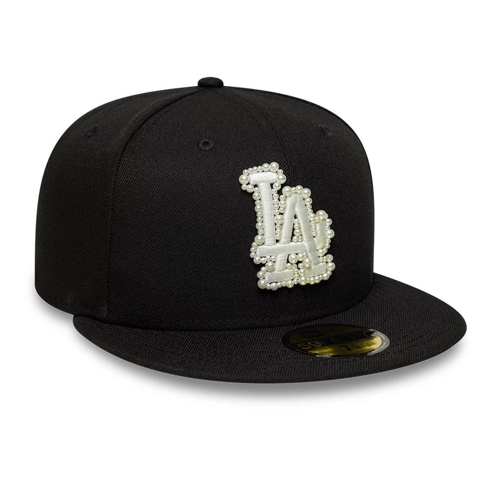 LA Dodgers MLB Faux Pearl Black 59FIFTY Fitted Cap