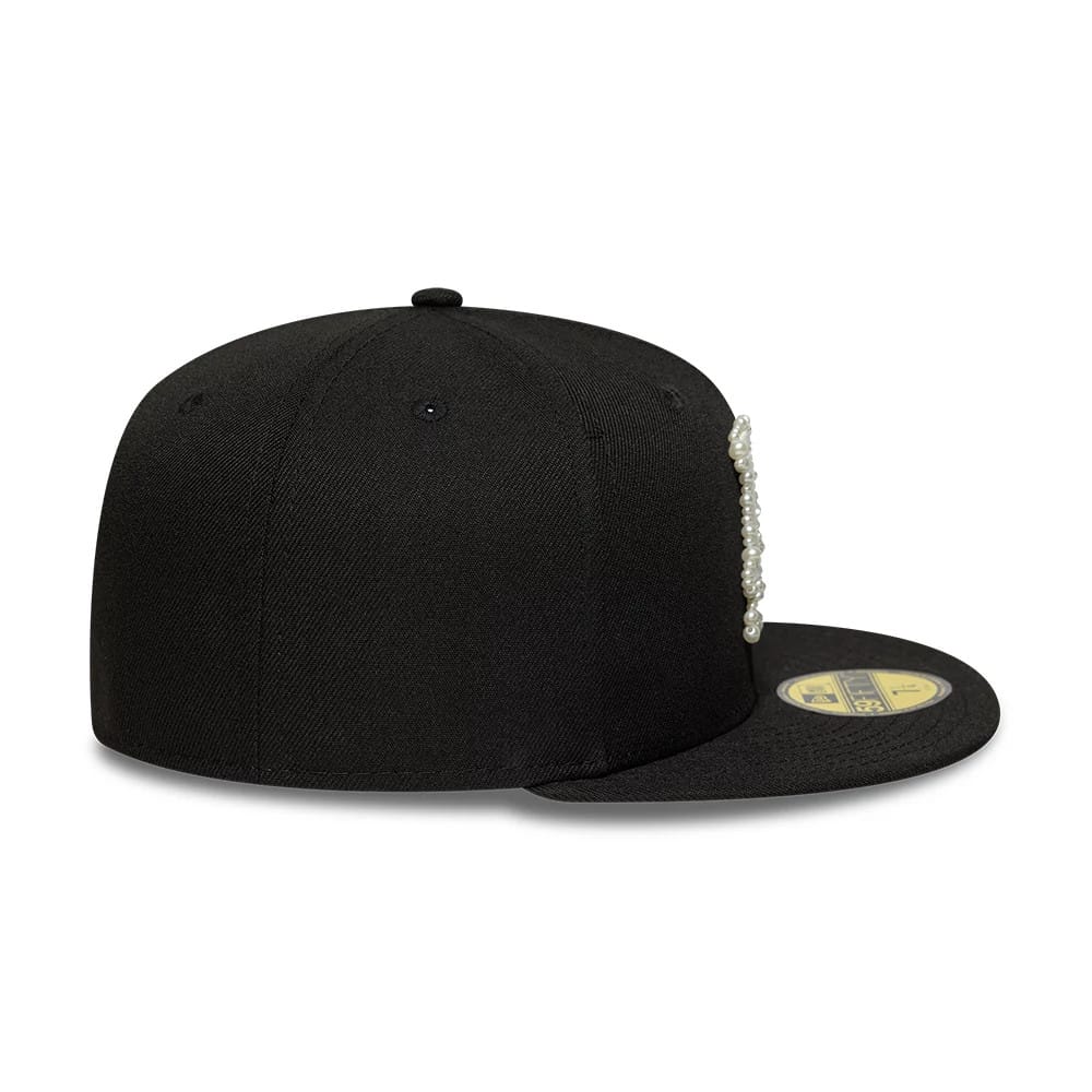 LA Dodgers MLB Faux Pearl Black 59FIFTY Fitted Cap