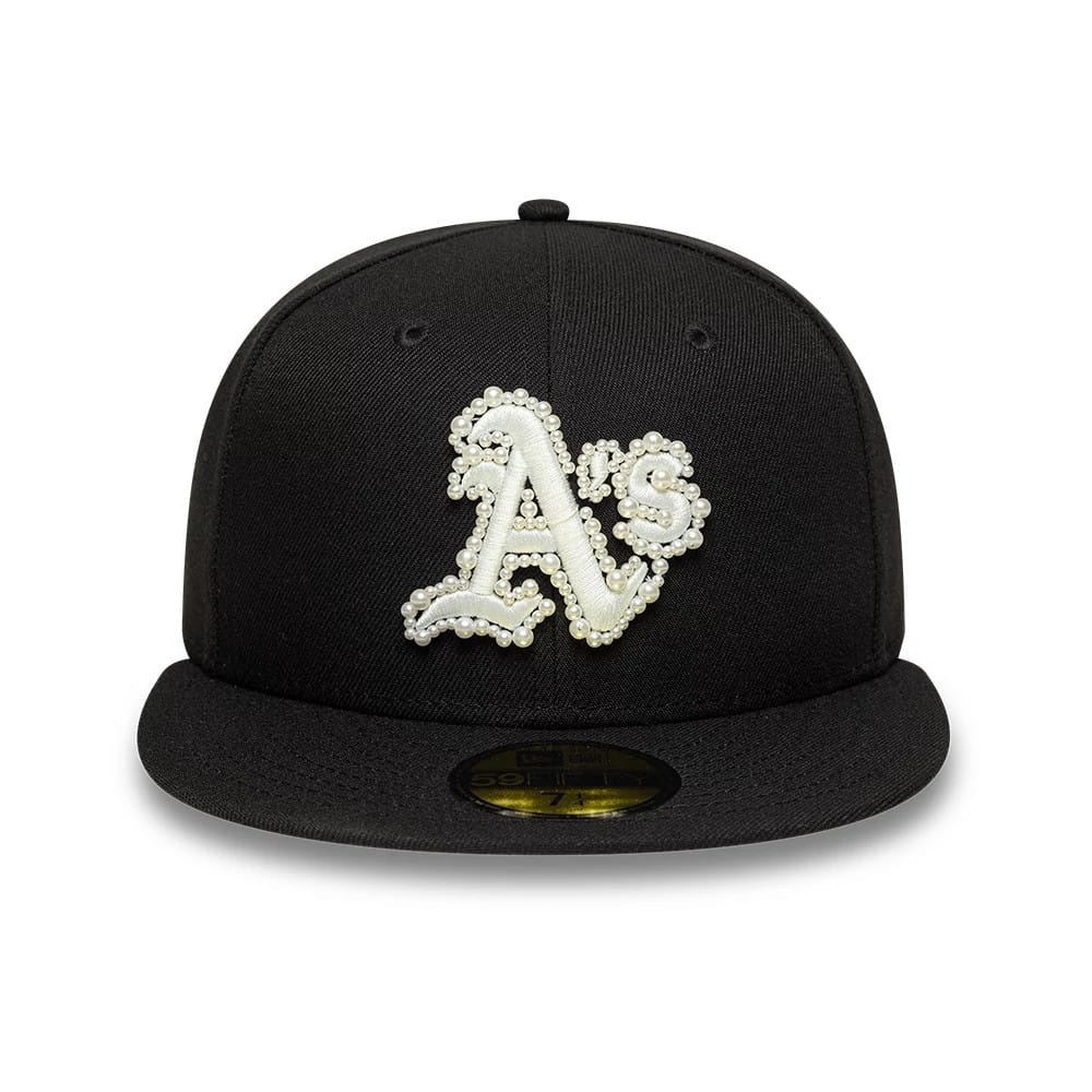 Oakland Athletics MLB Faux Pearl Black 59FIFTY Fitted Cap