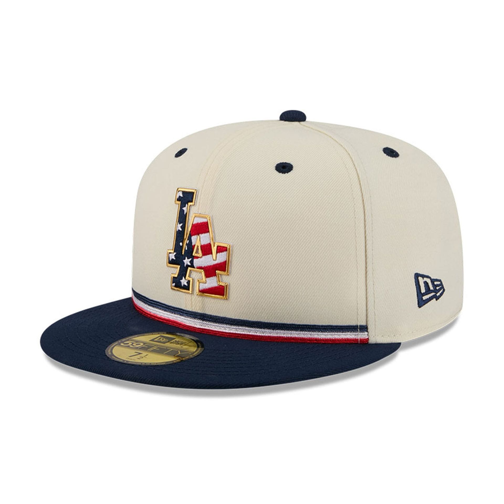 LA Dodgers MLB 4th Of July 2026 Cream 59FIFTY Fitted Cap