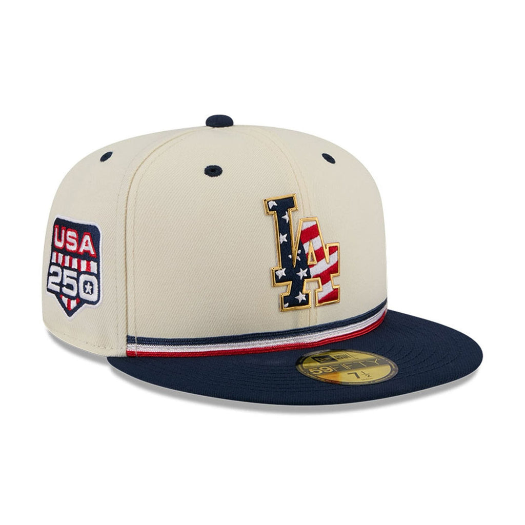 LA Dodgers MLB 4th Of July 2026 Cream 59FIFTY Fitted Cap