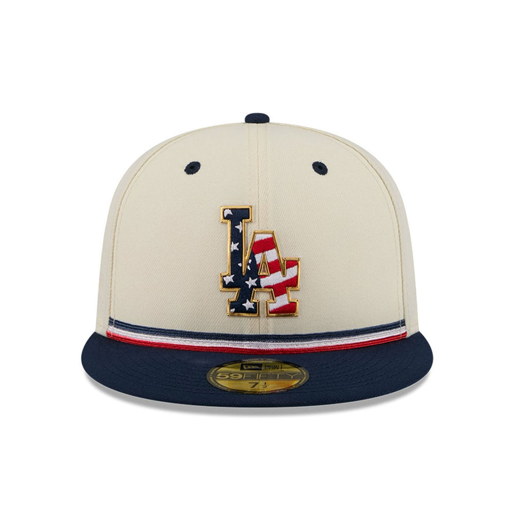 LA Dodgers MLB 4th Of July 2026 Cream 59FIFTY Fitted Cap