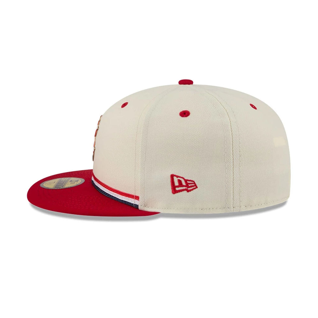 Boston Red Sox MLB 4th Of July 2026 Cream 59FIFTY Fitted Cap