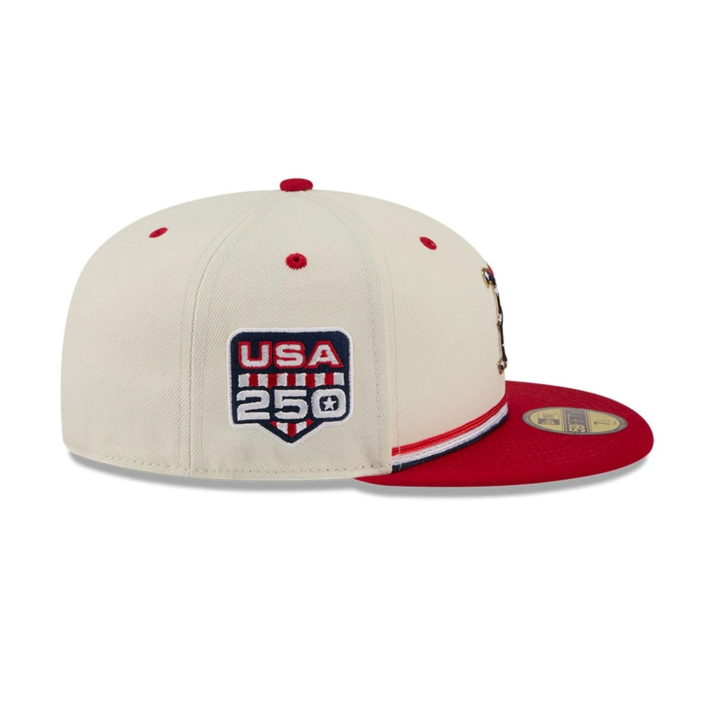 Boston Red Sox MLB 4th Of July 2026 Cream 59FIFTY Fitted Cap
