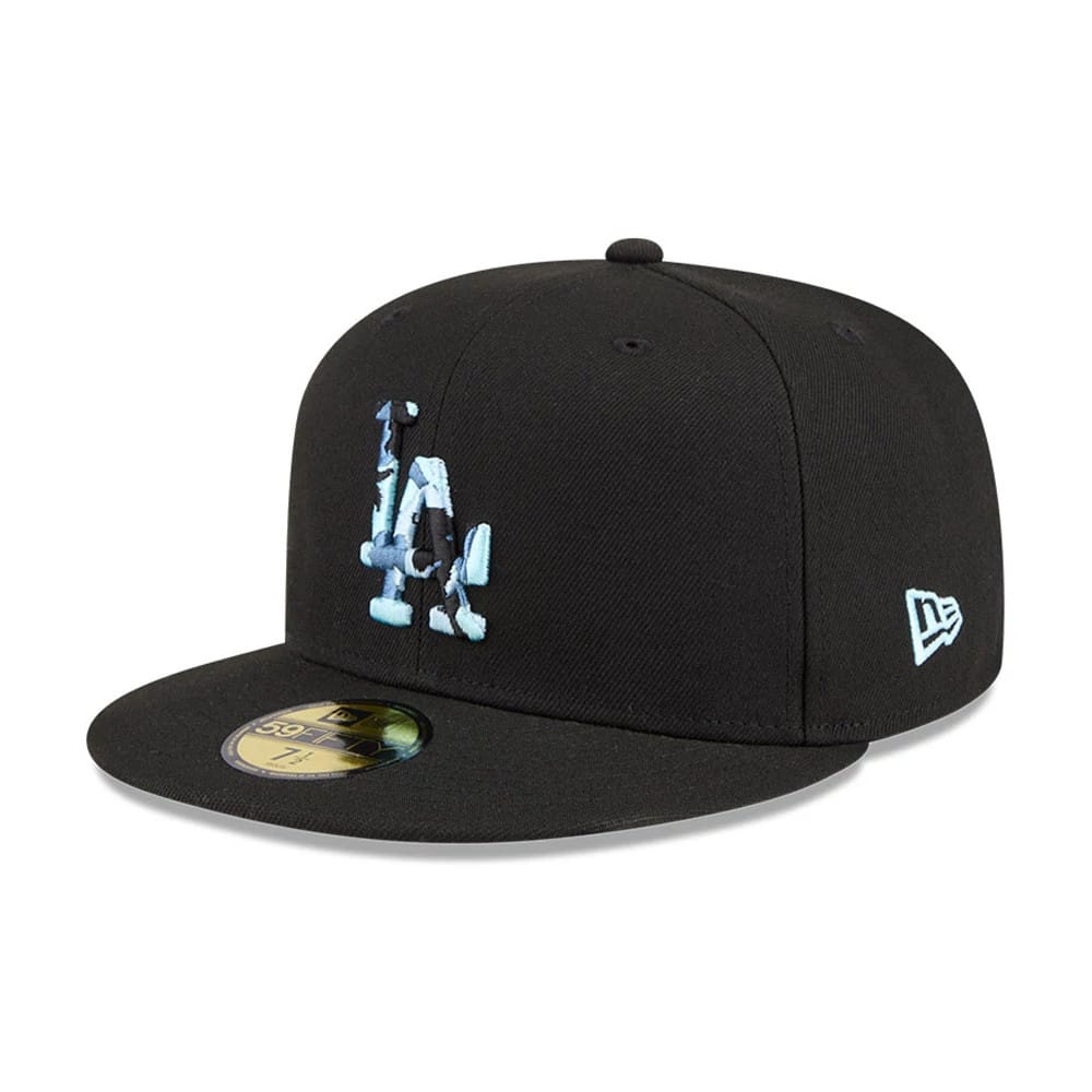 LA Dodgers MLB Camo Infill Black 59FIFTY Fitted Cap