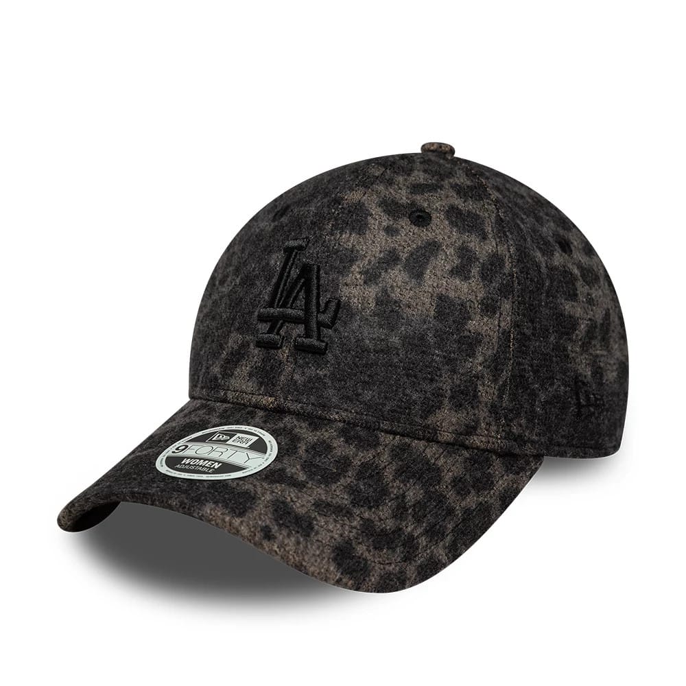 LA Dodgers Womens MLB Cosy Leopard Black 9FORTY Adjustable Cap
