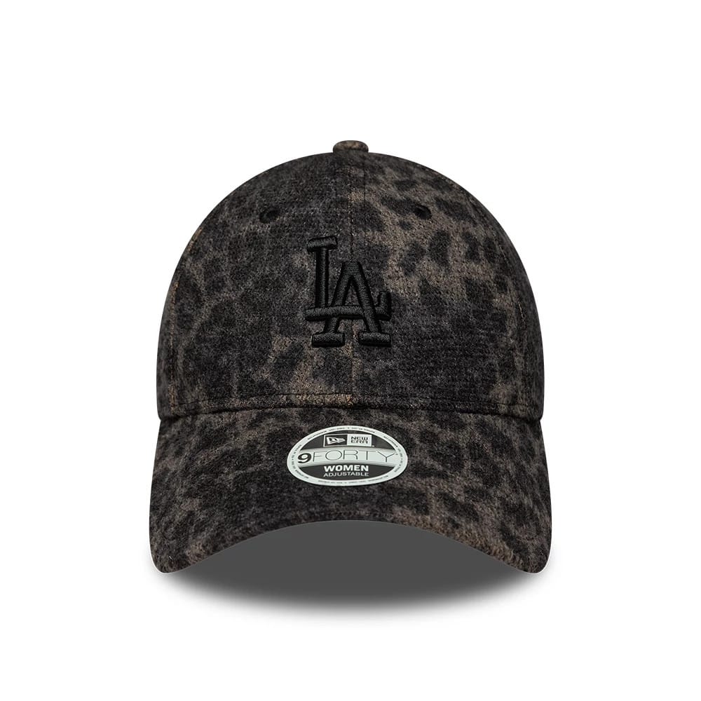 LA Dodgers Womens MLB Cosy Leopard Black 9FORTY Adjustable Cap