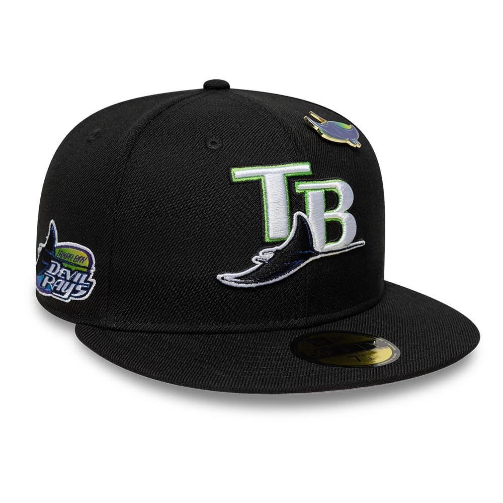Tampa Bay Rays MLB Icon Black 59FIFTY Fitted Cap