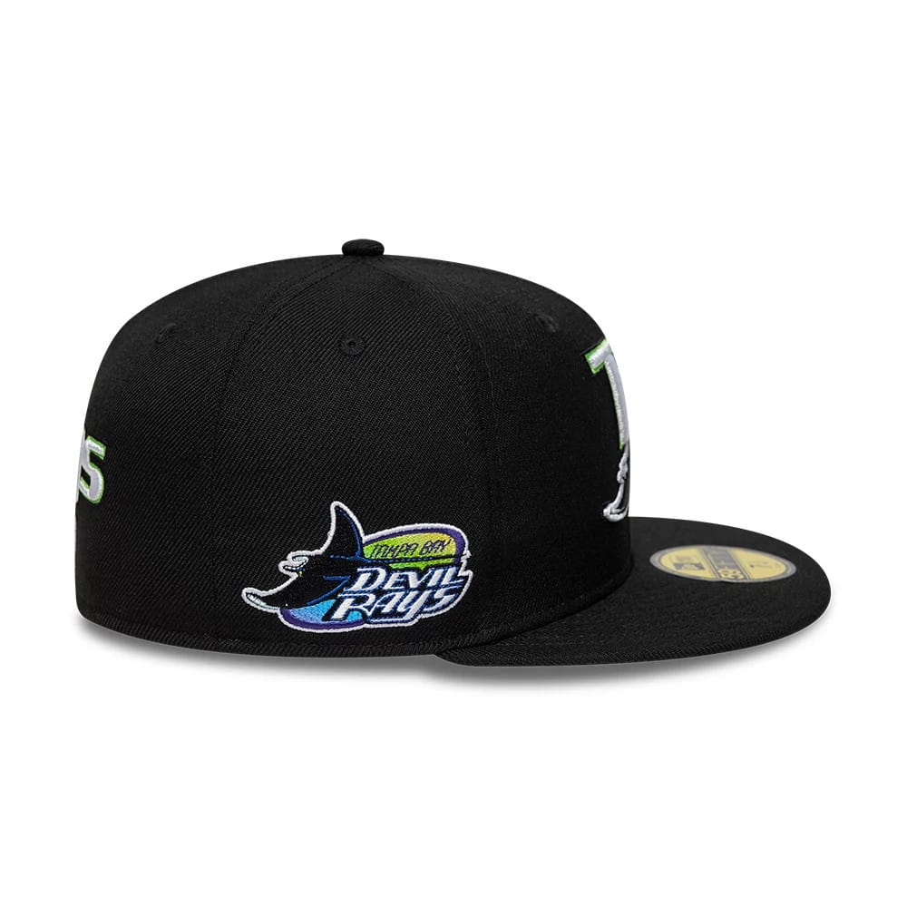 Tampa Bay Rays MLB Icon Black 59FIFTY Fitted Cap