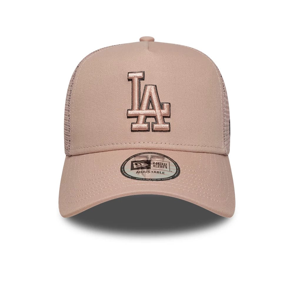 LA Dodgers MLB Outline Pastel Pink 9FORTY E-Frame Trucker Adjustable Cap