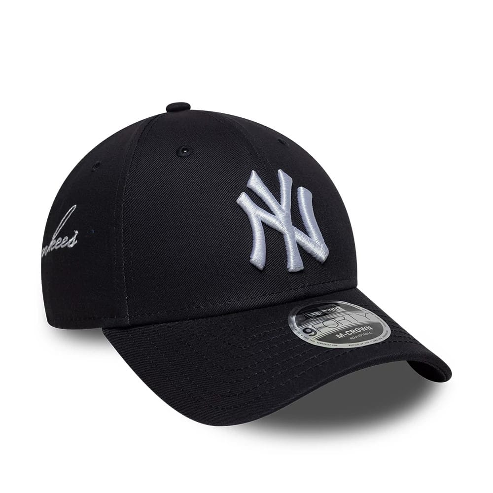 New York Yankees MLB Side Script Navy 9FORTY M-Crown Adjustable Cap