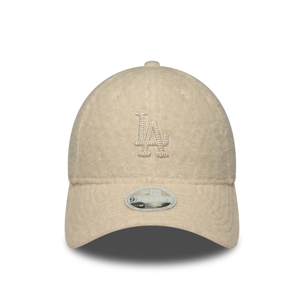 LA Dodgers Womens MLB Winter Borg Cream 9FORTY M-Crown Adjustable Cap