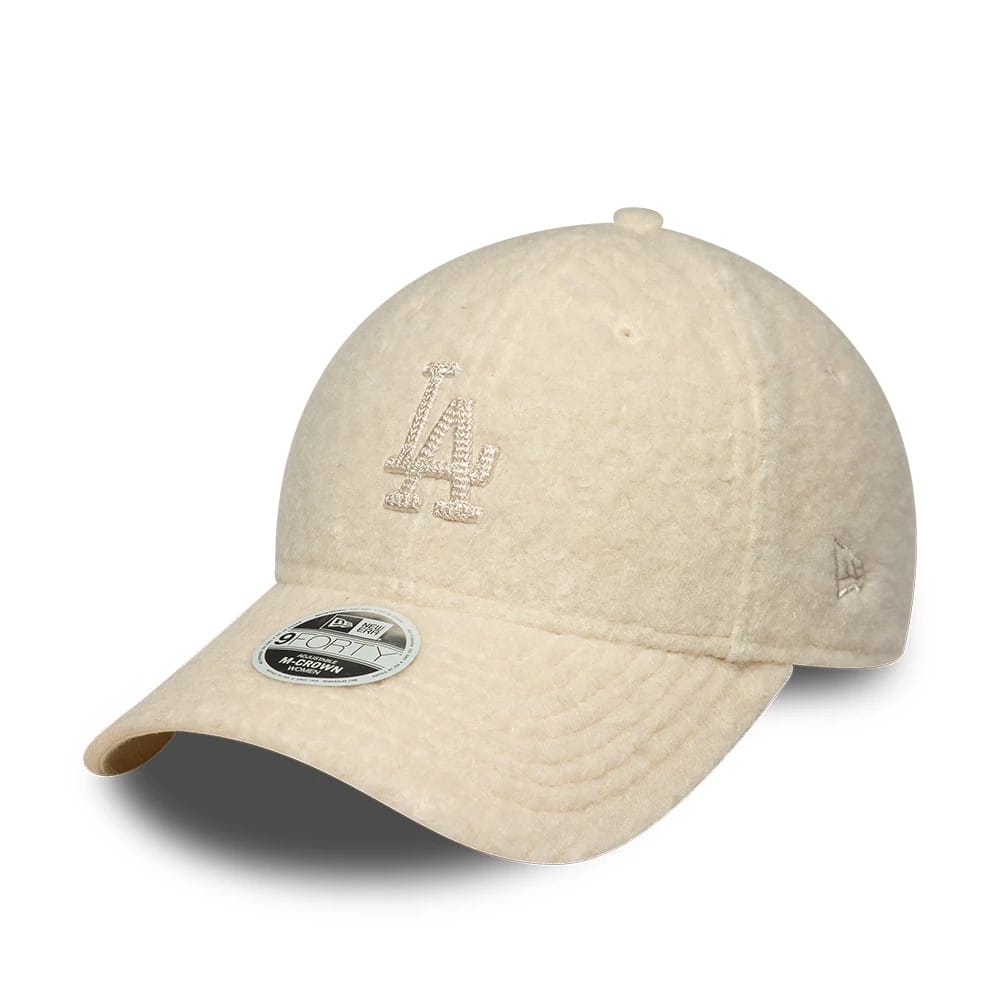 LA Dodgers Womens MLB Winter Borg Cream 9FORTY M-Crown Adjustable Cap