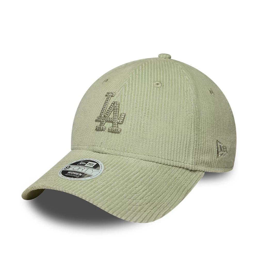 LA Dodgers Womens MLB Cord Pastel Green 9FORTY Adjustable Cap