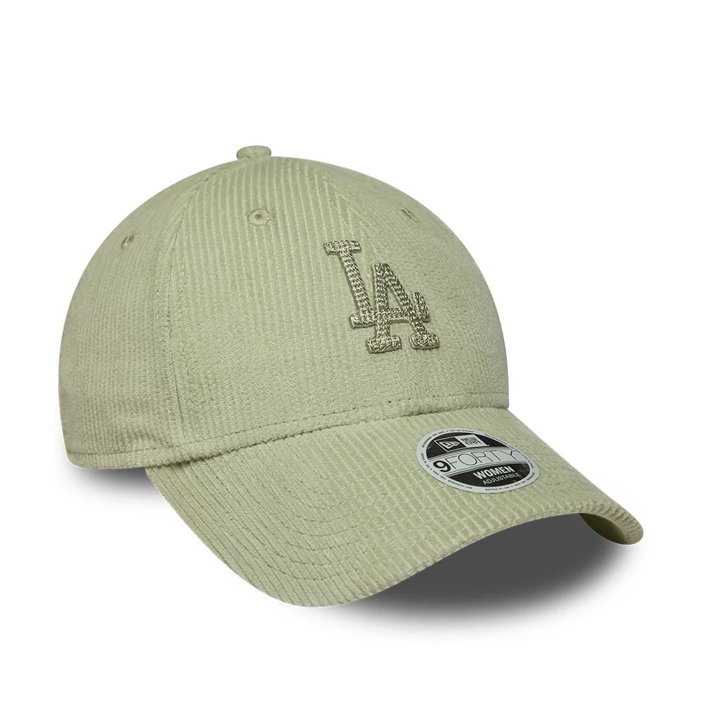 LA Dodgers Womens MLB Cord Pastel Green 9FORTY Adjustable Cap