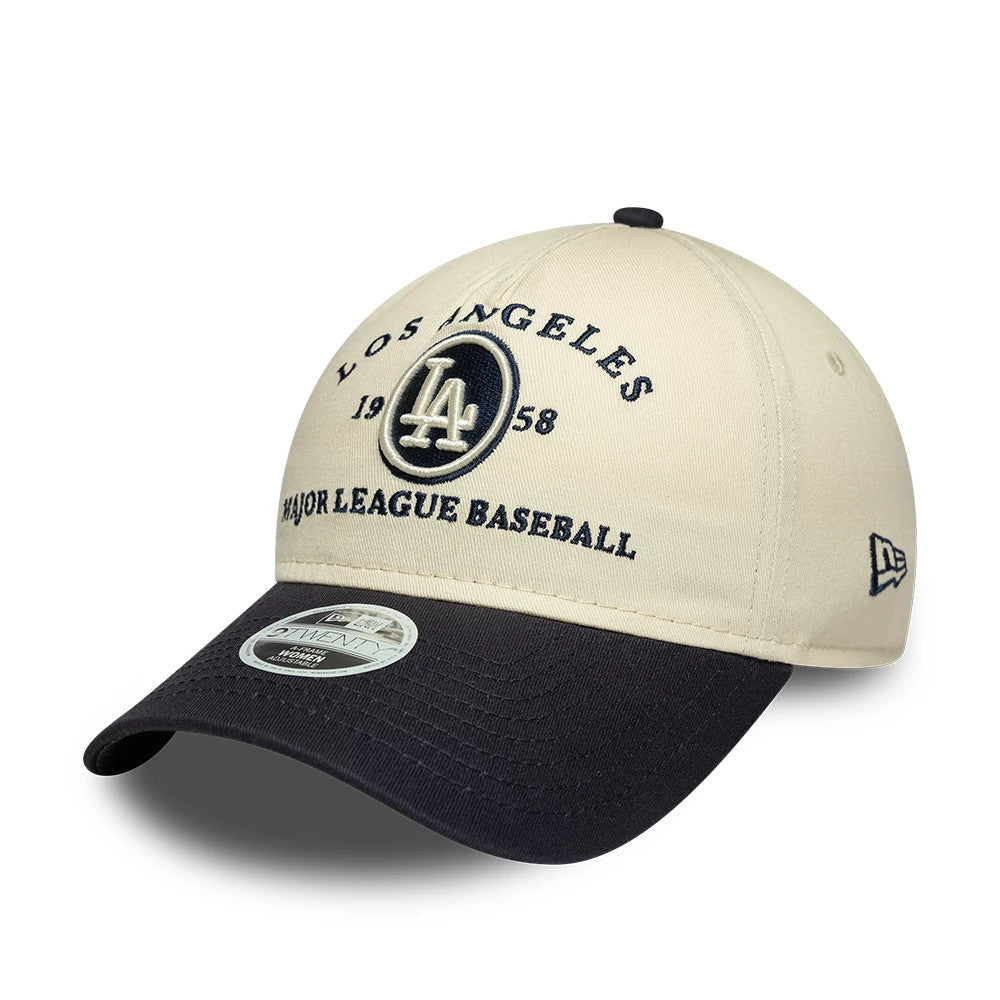 LA Dodgers Womens MLB Cream & Black 9TWENTY A-Frame Adjustable Cap