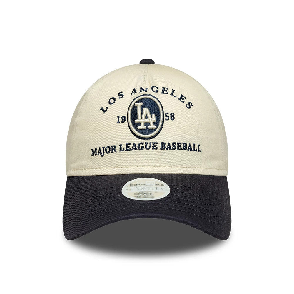 LA Dodgers Womens MLB Cream & Black 9TWENTY A-Frame Adjustable Cap