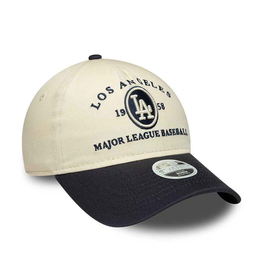 LA Dodgers Womens MLB Cream & Black 9TWENTY A-Frame Adjustable Cap