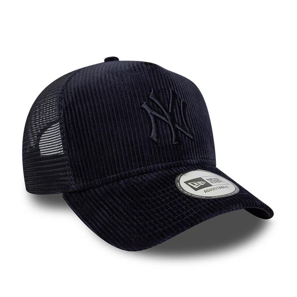 New York Yankees MLB Cord Navy 9FORTY A-Frame Trucker Adjustable Cap