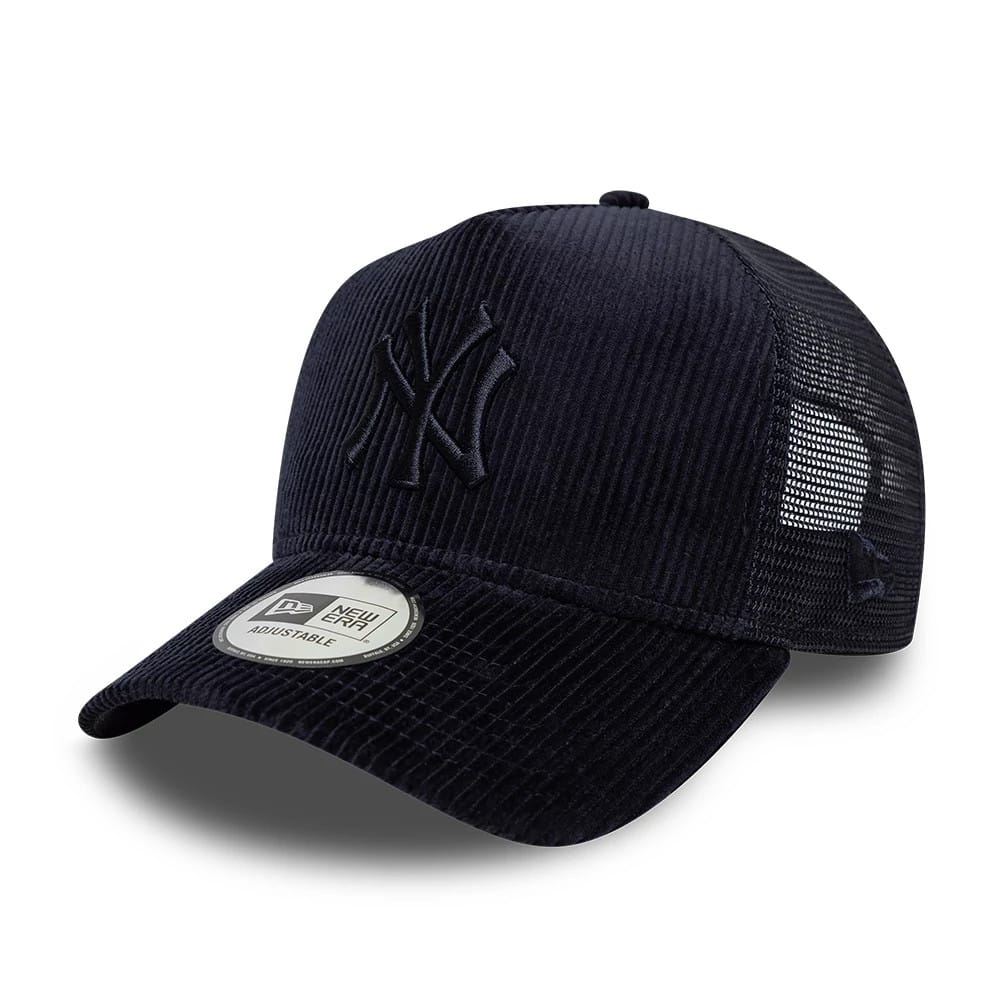 New York Yankees MLB Cord Navy 9FORTY A-Frame Trucker Adjustable Cap
