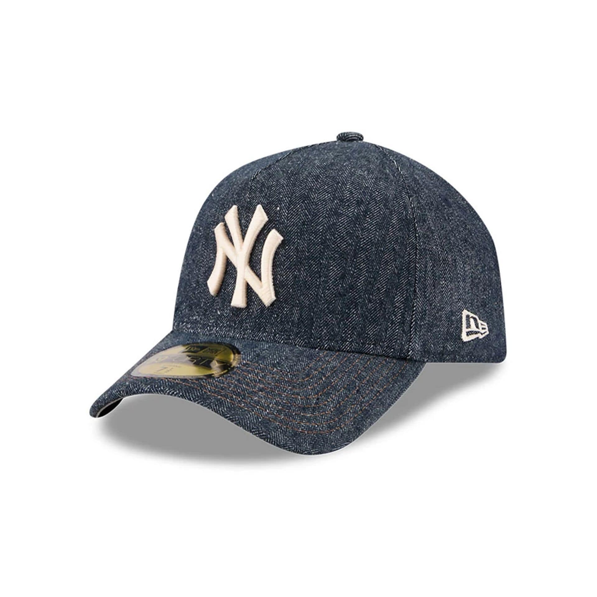 Yankees MLB Herringbone Denim Navy 59FORTY A-Frame Fitted Cap
