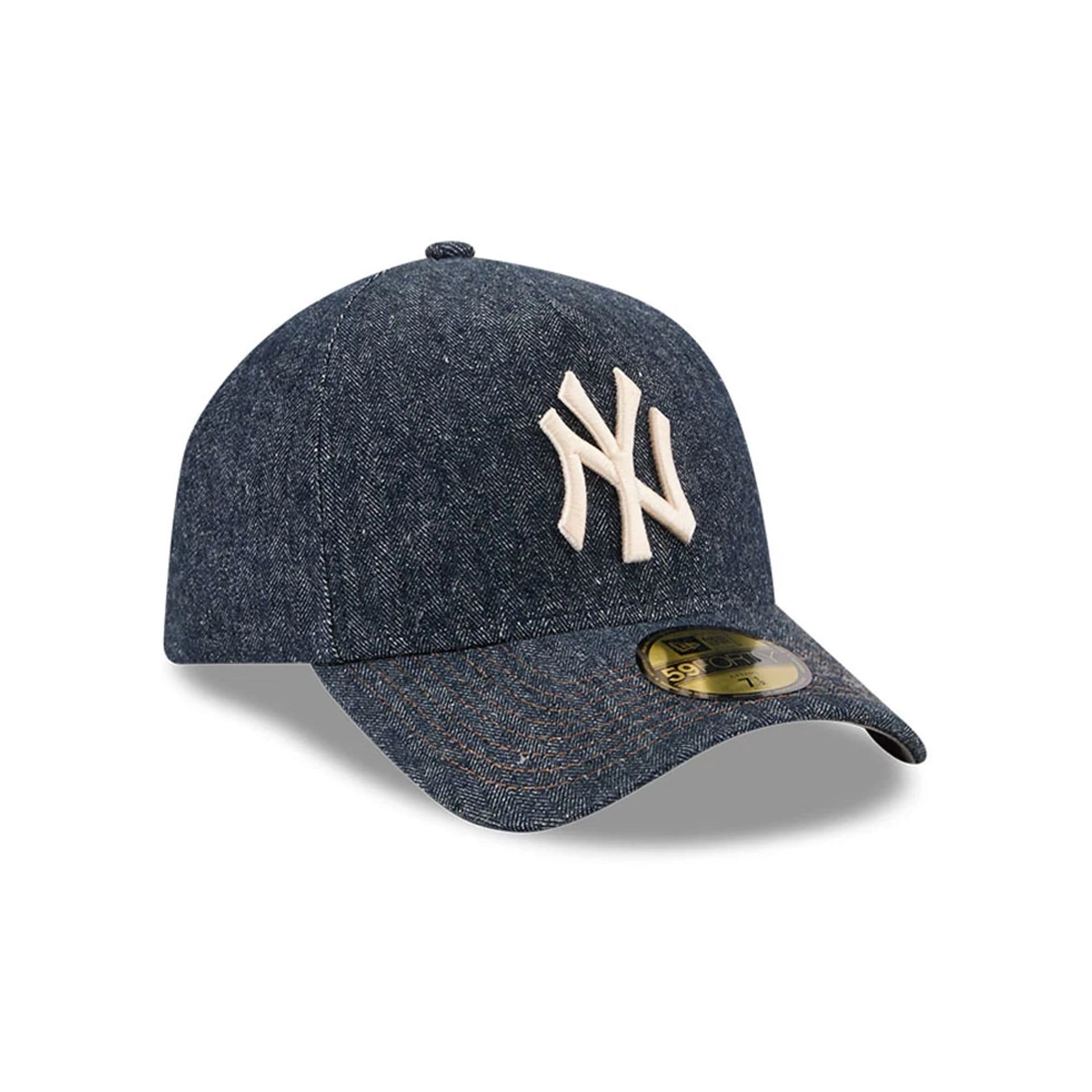 Yankees MLB Herringbone Denim Navy 59FORTY A-Frame Fitted Cap
