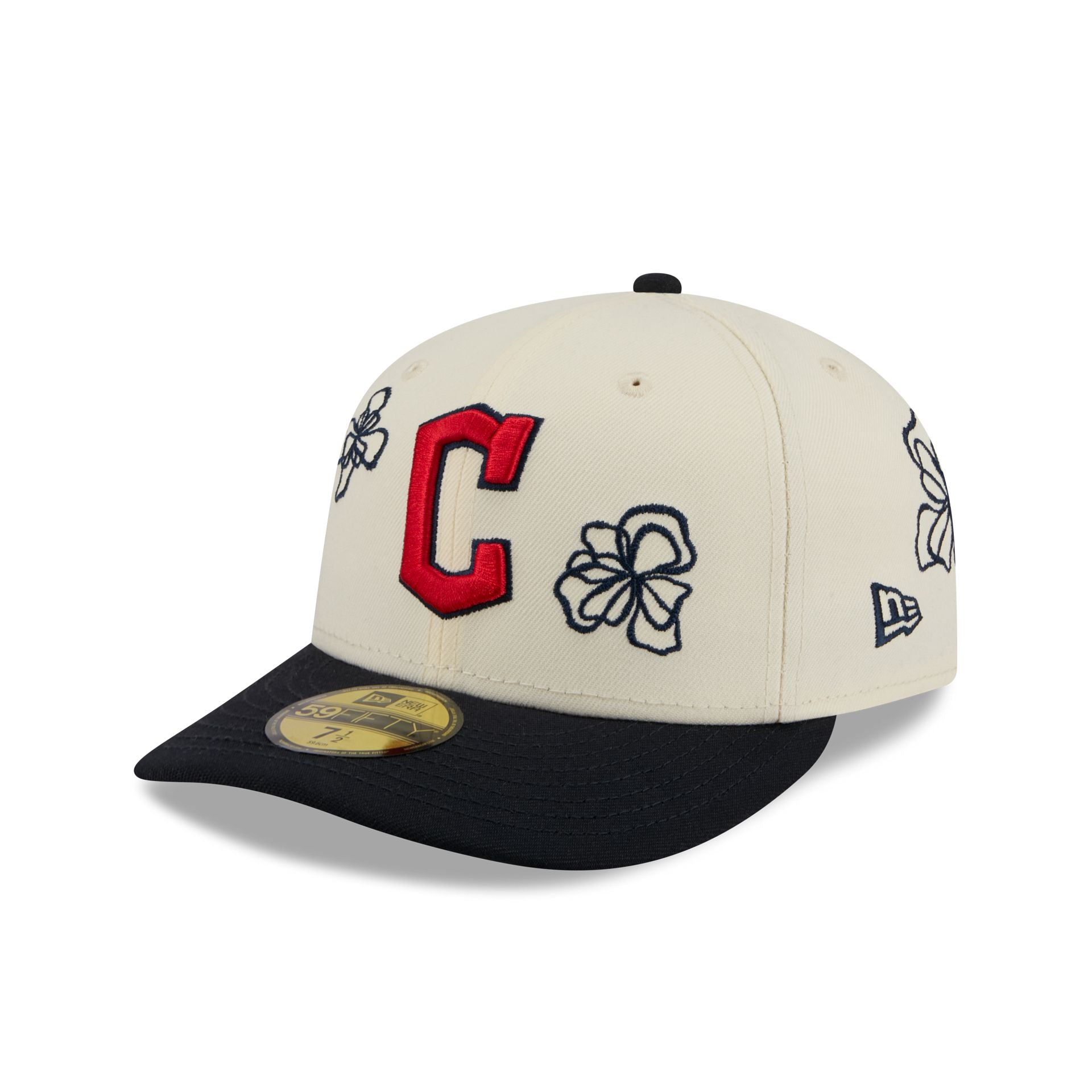 Cleveland Guardians Floral Outline 59FIFTY Fitted Hat