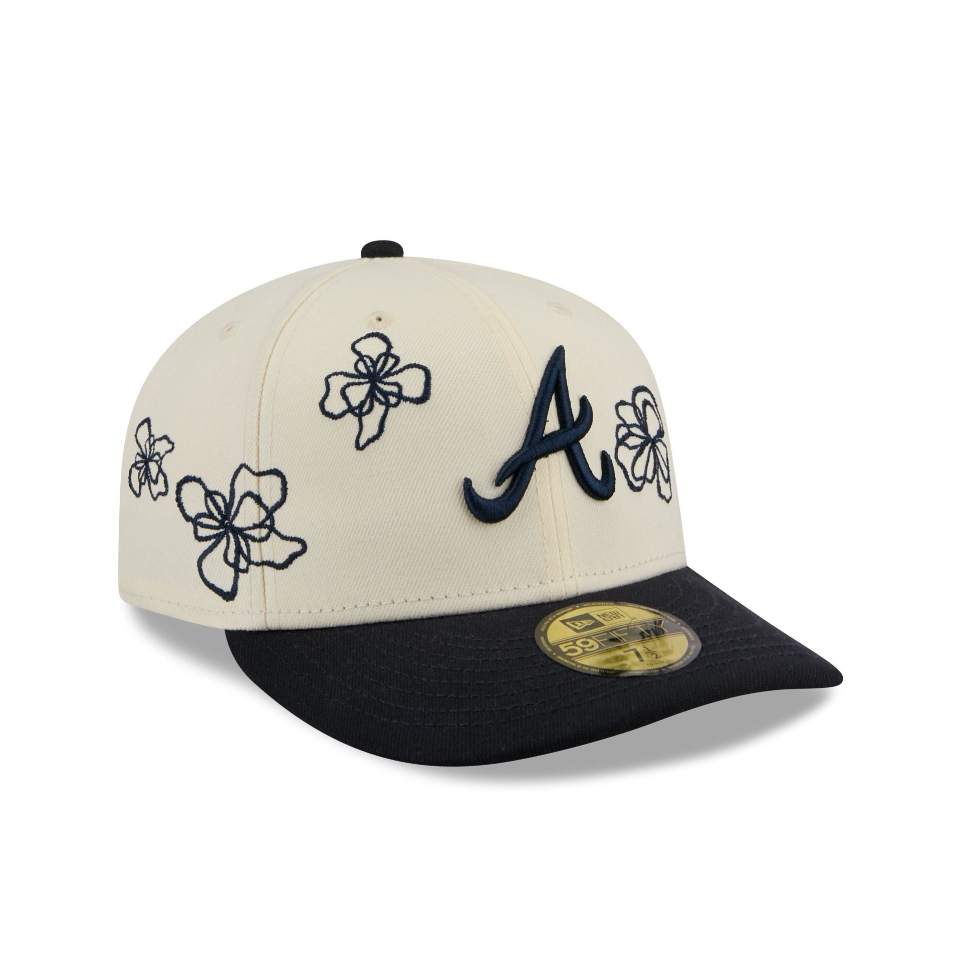 Atlanta Braves Floral Outline 59FIFTY Fitted Hat