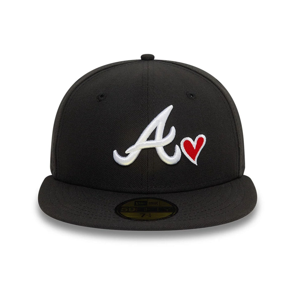 Atlanta Braves MLB Heart Icon Black 59FIFTY Fitted Cap