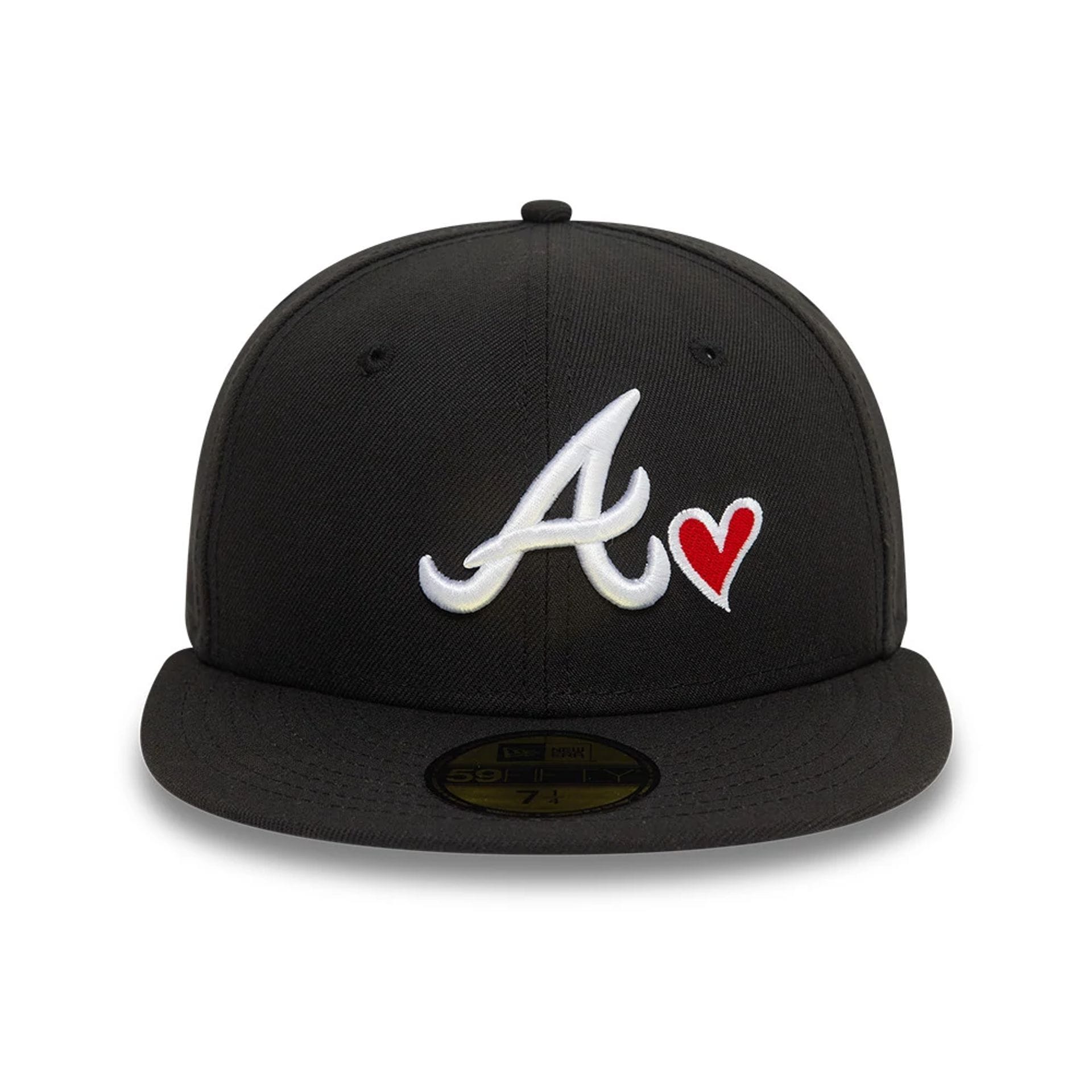 Atlanta Braves MLB Heart Icon Black 59FIFTY Fitted Cap