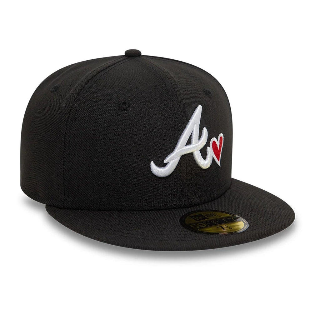 Atlanta Braves MLB Heart Icon Black 59FIFTY Fitted Cap