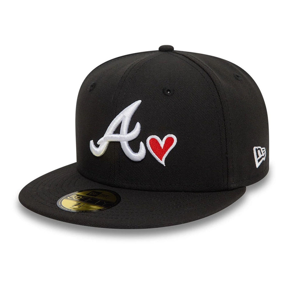 Atlanta Braves MLB Heart Icon Black 59FIFTY Fitted Cap