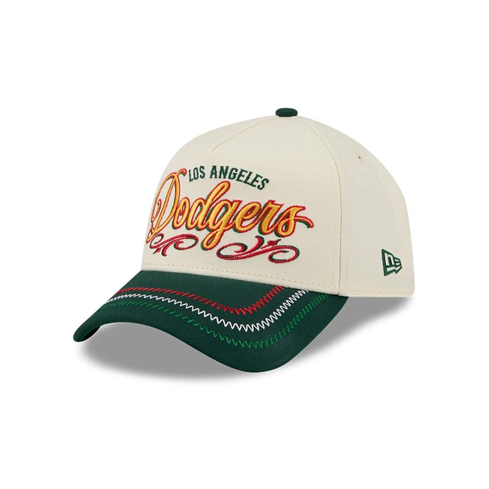 LA Dodgers MLB Cinco De Mayo Cream & Green 9FORTY A-Frame Adjustable Cap