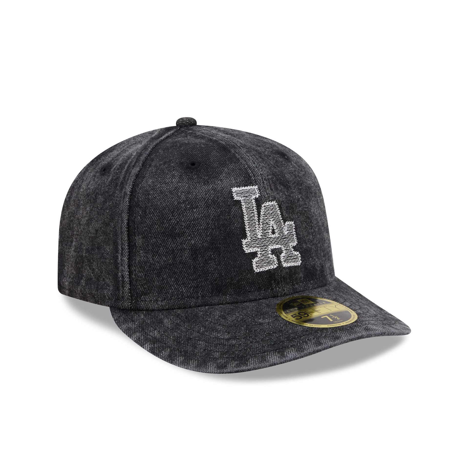 Los Angeles Dodgers Black Denim Low Profile 59FIFTY Fitted Hat