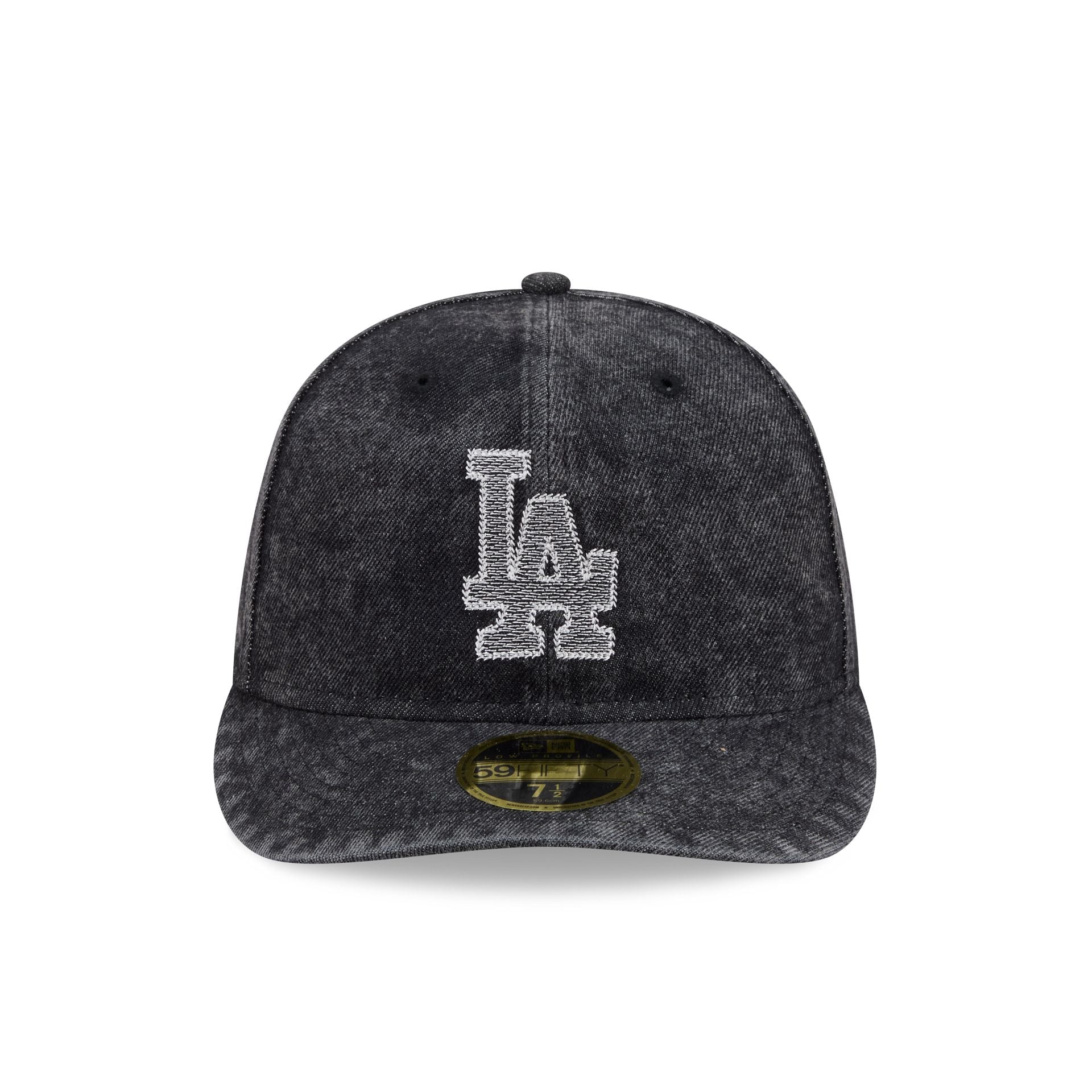 Los Angeles Dodgers Black Denim Low Profile 59FIFTY Fitted Hat