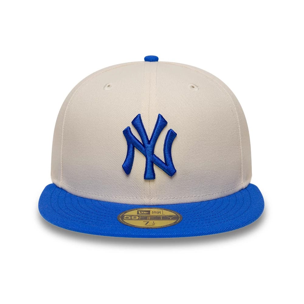 New York Yankees MLB League Essential Cream & Blue 59FIFTY Fitted Cap