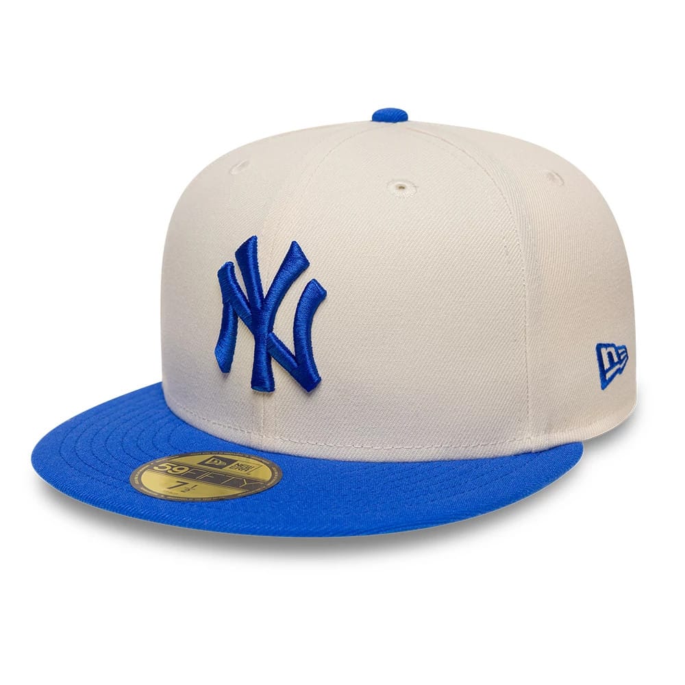 New York Yankees MLB League Essential Cream & Blue 59FIFTY Fitted Cap