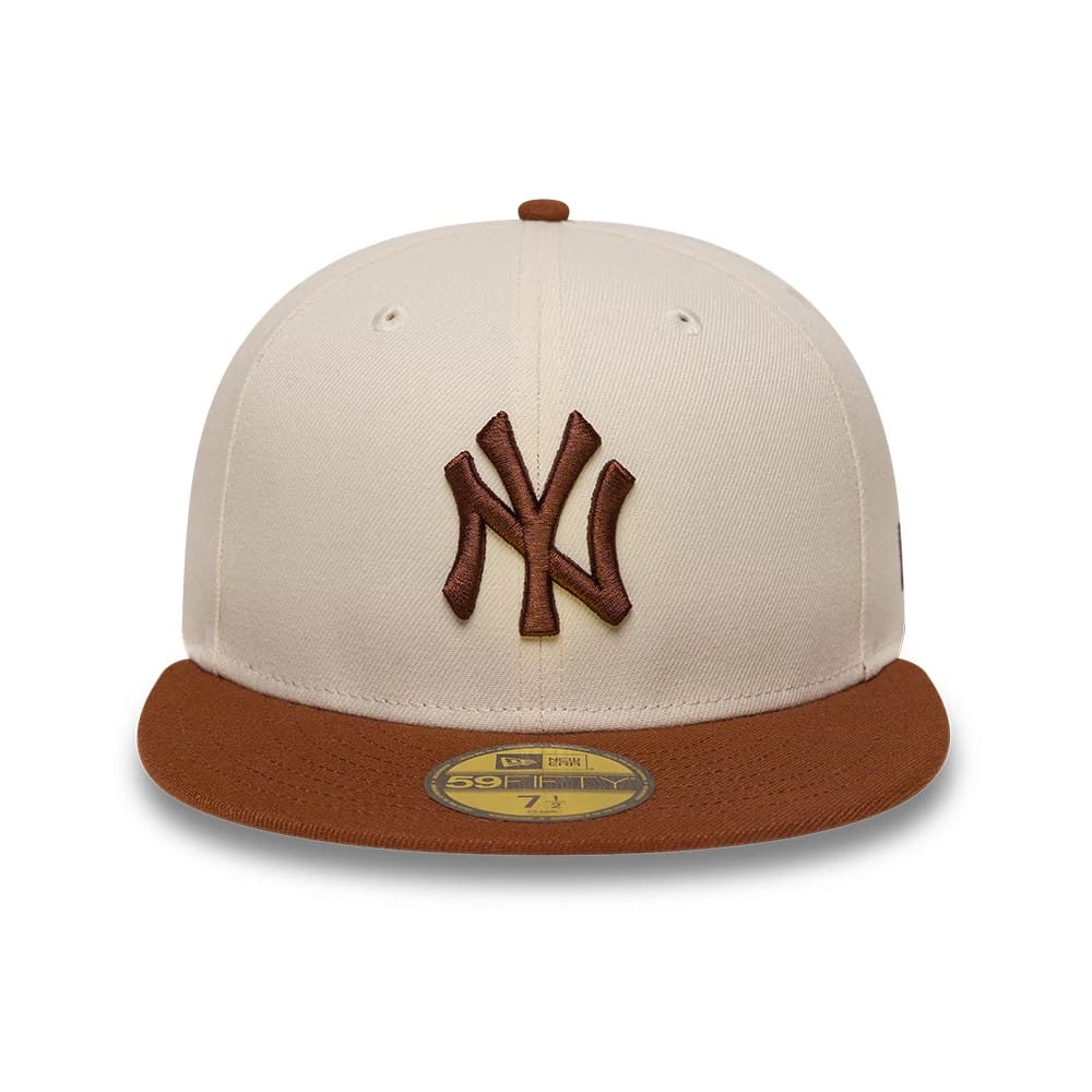 New York Yankees MLB League Essential Cream & Brown 59FIFTY Fitted Cap