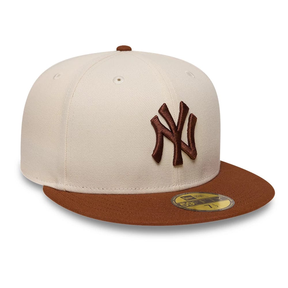 New York Yankees MLB League Essential Cream & Brown 59FIFTY Fitted Cap