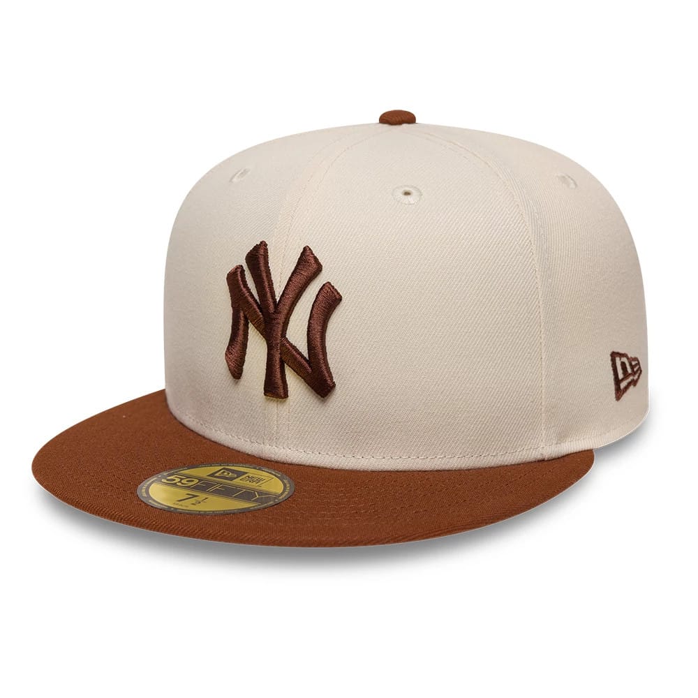 New York Yankees MLB League Essential Cream & Brown 59FIFTY Fitted Cap