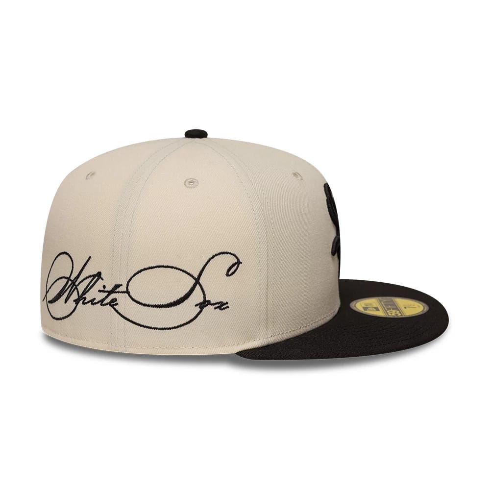 Chicago White Sox MLB Side Script Cream & Black 59FIFTY Fitted Cap
