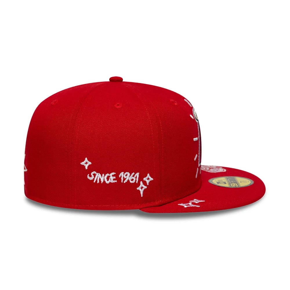 LA Angels MLB Scribble Red 59FIFTY Fitted Cap